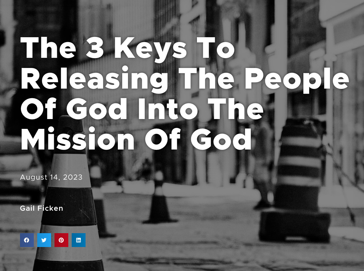 Cover of the guide: The 3 Keys To Releasing The People of God Into The Mission Of God.